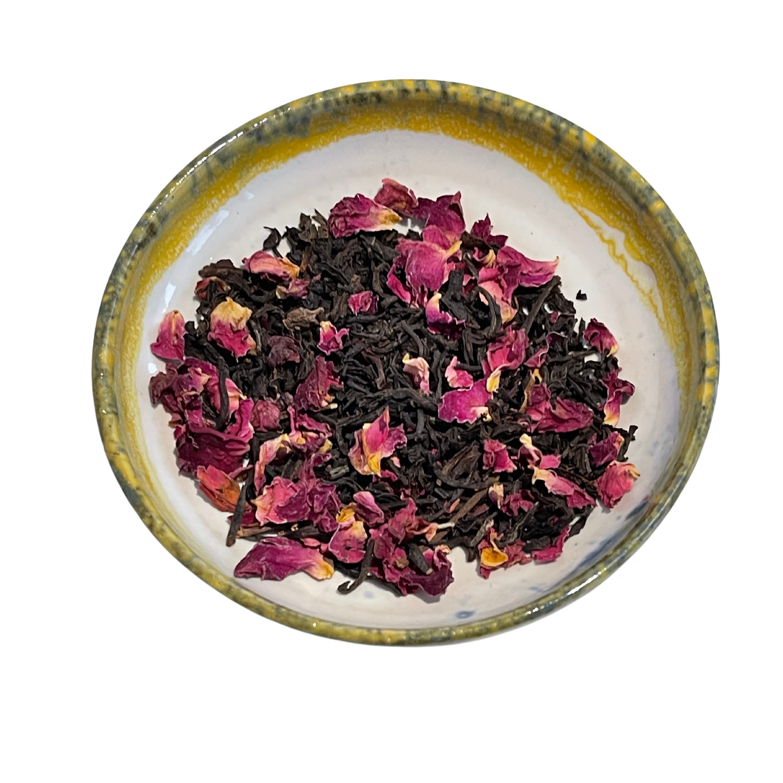 Brahmi self love tea loose leaf organic darjeeling assam red rose petals